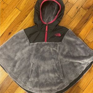 The North Face Kids Black and Pink Hooded Cape